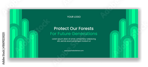 World Forestry Day Flat Cartoon Hand Drawn Social Media Cover Background Illustration