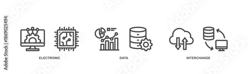EDI concept icon illustration contain electronic, data and interchange.