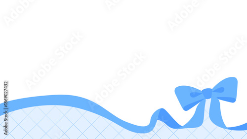 リボンのデコレーションフレーム、背景、斜め格子のパターン、16:9 サイズ