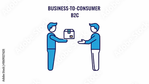 Business to Consumer B2C Transaction Icon.