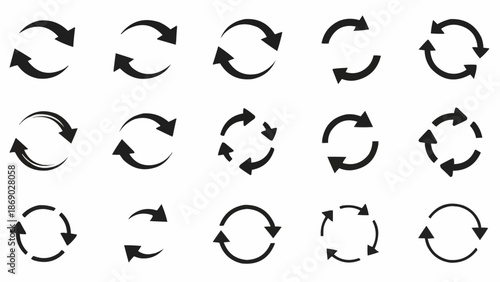 Set of Circular Arrows for Refresh and Rotation.