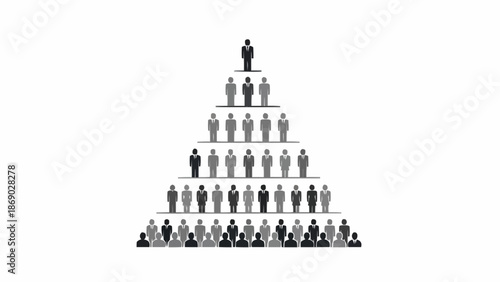 Business Hierarchy Pyramid with Leader at the Top.