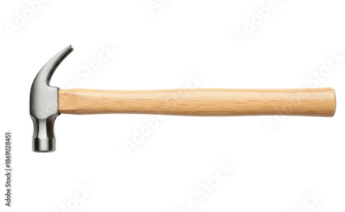 A hammer with a wooden handle on a png transparent
