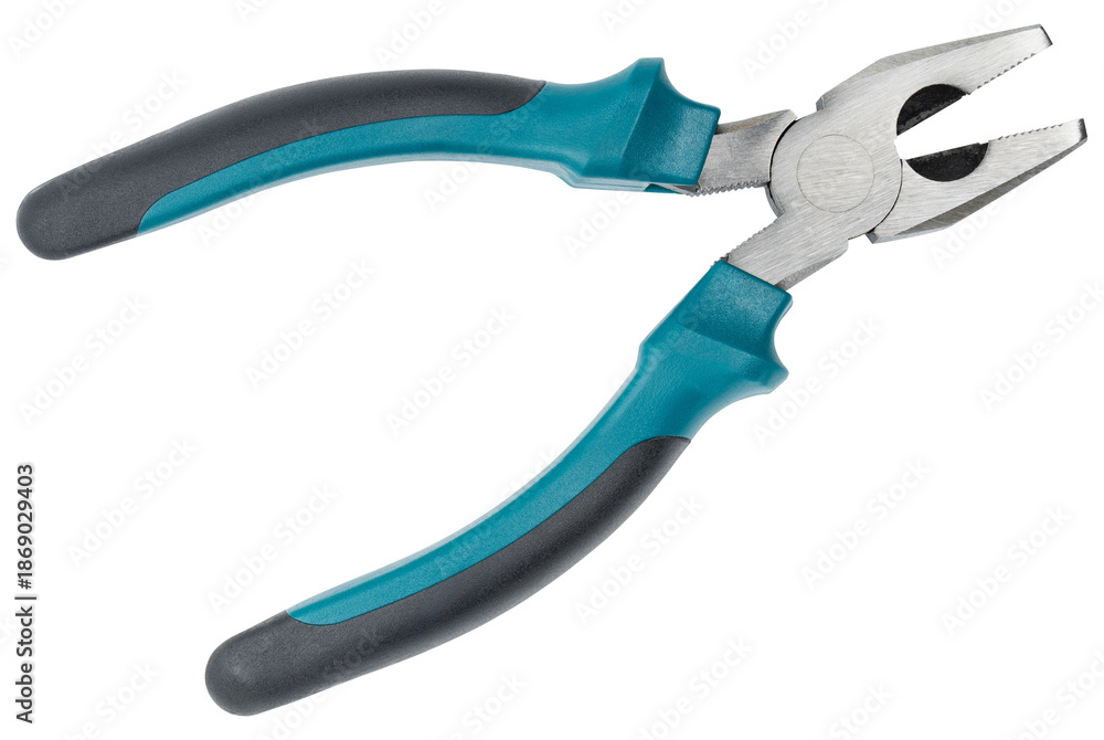 Obraz premium Pliers. Classical or traditional shaped pliers. Stainless steel professional tools for woodworking or metal construction. Nail Remover. Mechanic instrument. Good for workshop, repair, renovation home