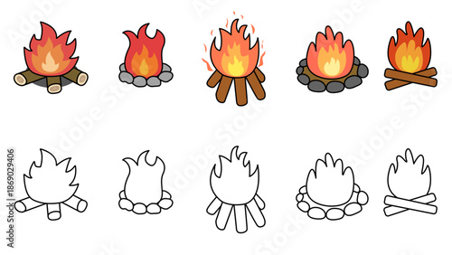 모닥불(캠프+캠핑+캠프파이어+불+나무)