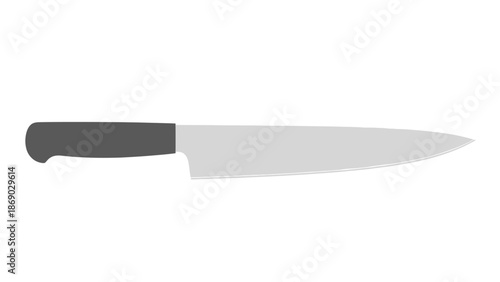 Sharp kitchen knife with dark handle