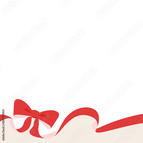 リボンのデコレーションフレーム、背景、正方形サイズ