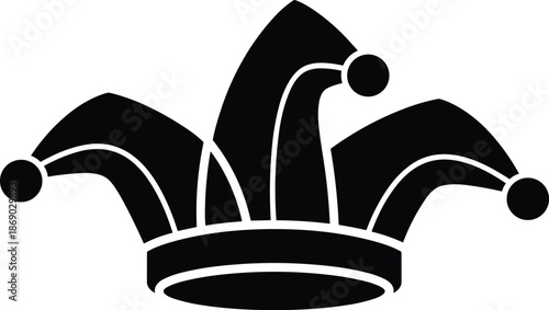 Classic jester hat isolated on white background, Vector, illustration