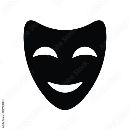 Mask with smiling expression isolated on white background, Vector, illustration