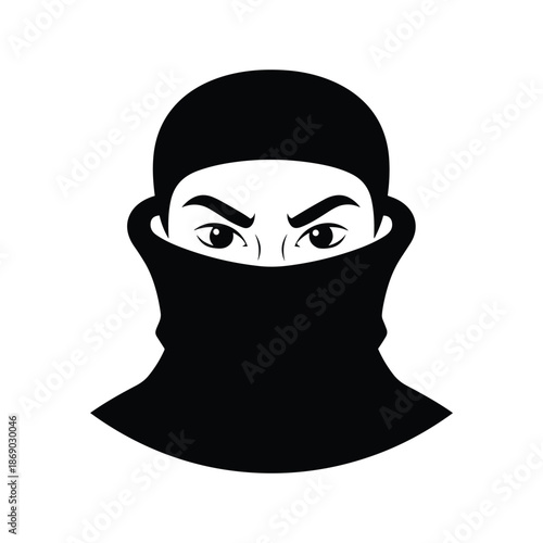 Person wearing hooded garment isolated on white background, Vector, illustration