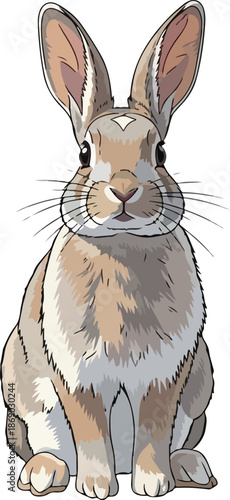 Adorable Rabbit Portrait A Close-Up Look at a Cute Bunny with Soft, Fluffy Fur and Delightful Features