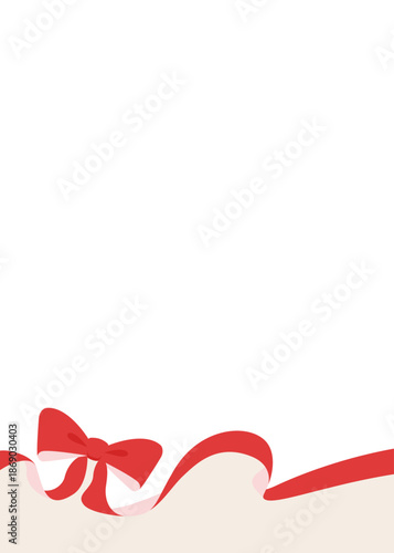 リボンのデコレーションフレーム、背景、縦向き