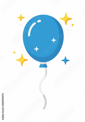 Blue Balloon Illustration for Festive Decoration and Cheerful Celebration.