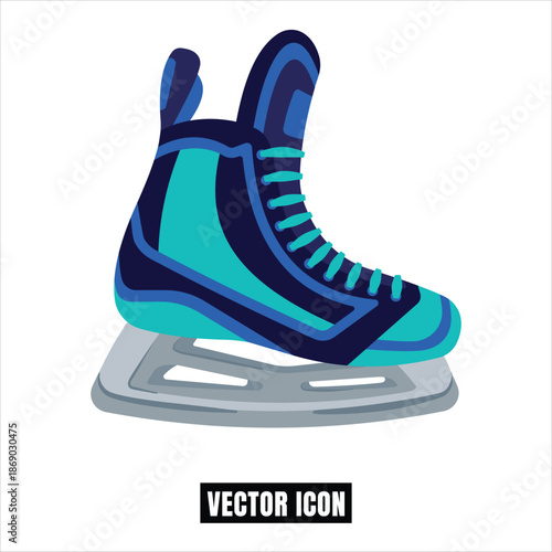 Ice Skate Vector Illustration - Figure Skating Boot Flat Design Icon