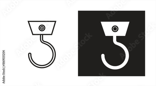 Crane icon, set in black and line, editable stroke, vector illustration.

