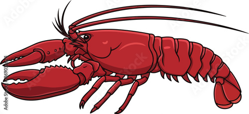 Illustration of a vibrant red lobster, perfect for culinary or marine-themed projects