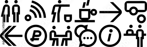Universal Wayfinding And Public Information Sign Icons