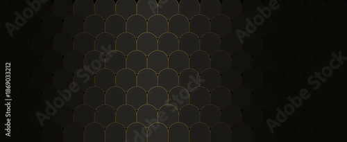 3D Art Deco Gatsby Pattern Background with Opaque Gold Interlocking Arches