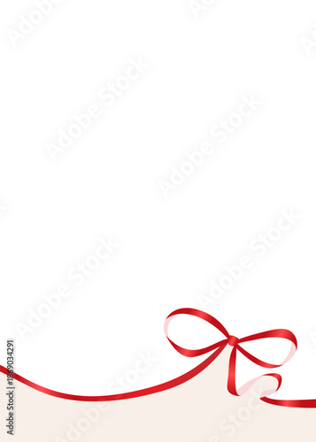 リボンのデコレーションフレーム、背景、縦向き