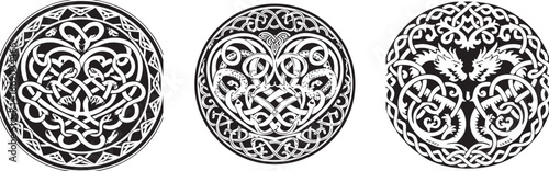 Celtic Knotwork Medallions: Intricate Celtic knotwork medallions, a testament to timeless artistry and the symbolic language of Celtic heritage.