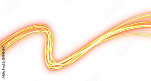 Modern orange red Glowing Motion Lines with Sparkling Dust Particles