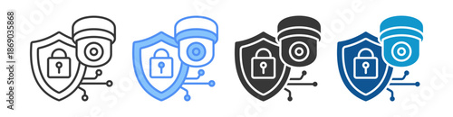 Surveilance Icon Set Vector Collection Isolated In Black And White