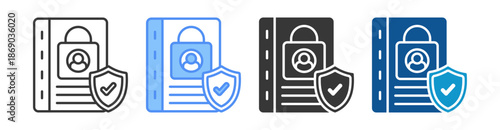 Access Granted Icon Set Vector Collection Isolated In Black And White
