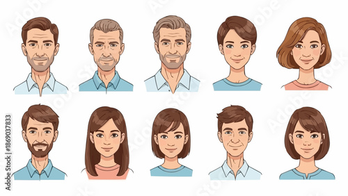 Diverse Group of People Avatars.