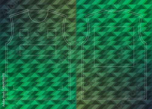 Sport shirt cutting template for football, soccer, basketball, cycling, running, rugby, baseball, racing. Sewing pattern for apparel industry. Geometric pattern for fabric textile design.