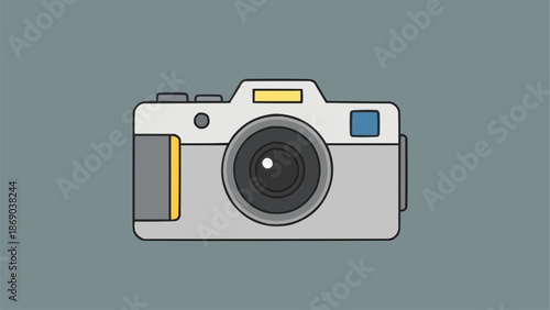 Digital Camera Icon Vector Illustration Simple Design.