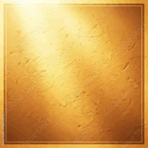 Golden Textured Square Frame with Subtle Lighting Effects on a Background