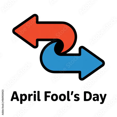 April fool's day illustration with arrows isolated on white background, Vector, illustration