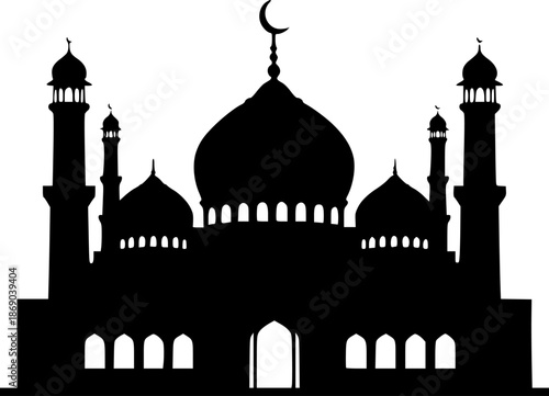 Beautiful illustration on theme of celebrating annual holiday Ramadan black vetors