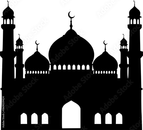 Beautiful illustration on theme of celebrating annual holiday Ramadan black vetors