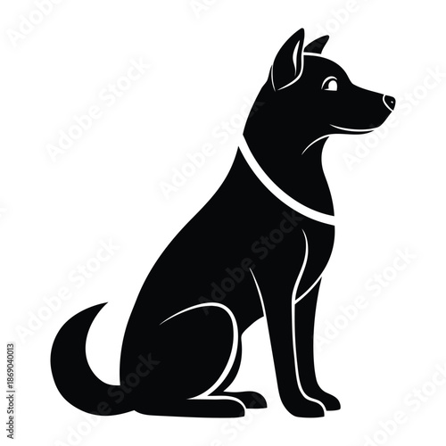 Minimalist Dog Silhouette Vector Icon for Pet Care Branding and Veterinary Design