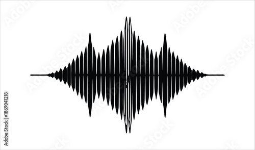 Abstract Sound Waveform Black and White Graphic Design