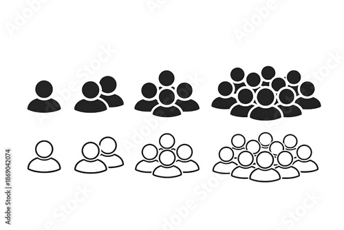 People icon set in trendy flat style