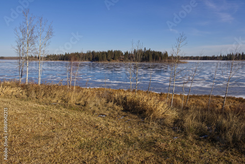 Astotin Lake Freezing in Autumn