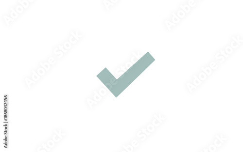 Szary, minimalistyczny symbol potwierdzenia lub zatwierdzenia umieszczony na białym tle, idealny do projektów cyfrowych.