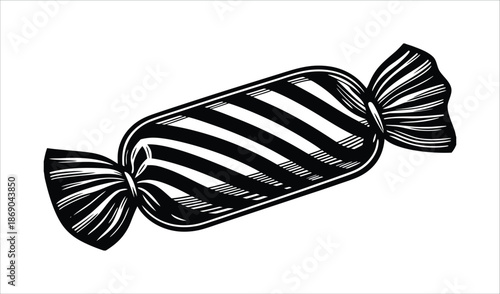 Striped Candy Wrapper Vector Illustration
