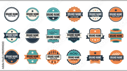 Collection of Various Badge and Label Designs.