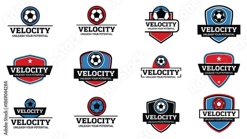 Collection of Soccer Ball Logos with Velocity.