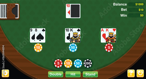 Video Game Blackjack Poker Playing Card Set Pack