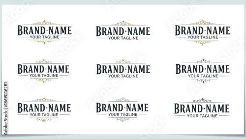 Brand Name Templates with Decorative Elements.