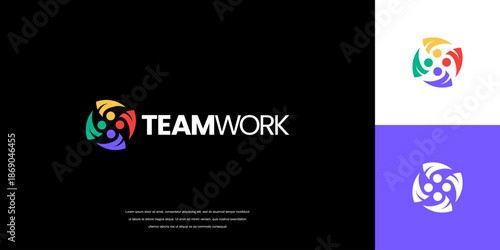 teamwork logo design vector, community logo idea