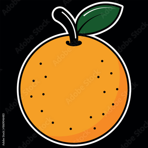 vector illustration of fruit with orange name ready to print for sticker