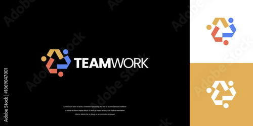teamwork logo design vector, community logo idea
