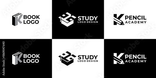 academy logo letter k vector modern, education logo design