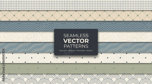 A collection of seamless vector patterns in various colors and designs