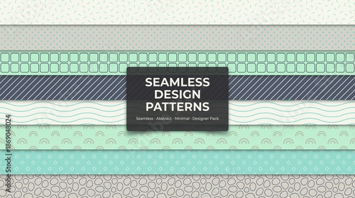 A collection of seamless design patterns in various colors and textures for creative projects